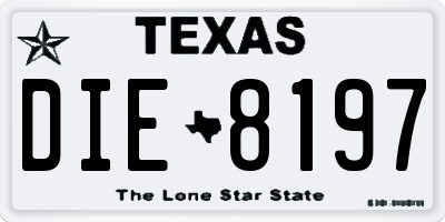 TX license plate DIE8197