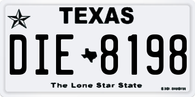 TX license plate DIE8198