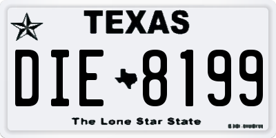 TX license plate DIE8199