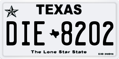 TX license plate DIE8202