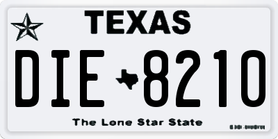 TX license plate DIE8210
