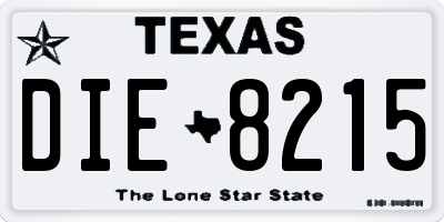 TX license plate DIE8215