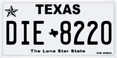 TX license plate DIE8220