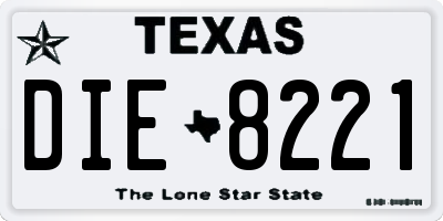 TX license plate DIE8221