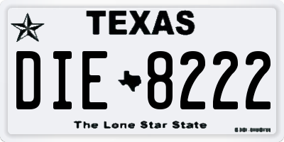 TX license plate DIE8222
