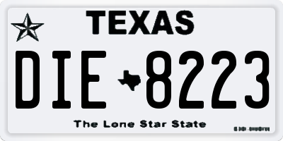 TX license plate DIE8223