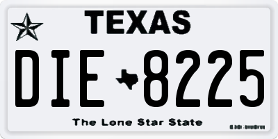 TX license plate DIE8225