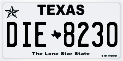 TX license plate DIE8230