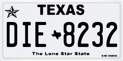 TX license plate DIE8232
