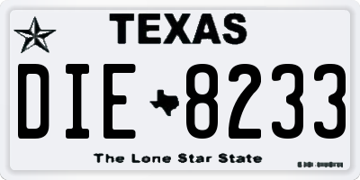TX license plate DIE8233