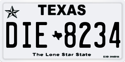 TX license plate DIE8234