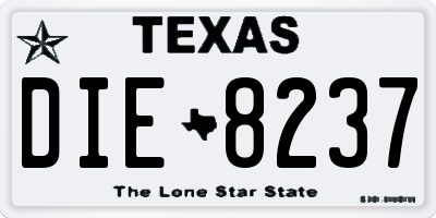 TX license plate DIE8237