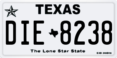 TX license plate DIE8238