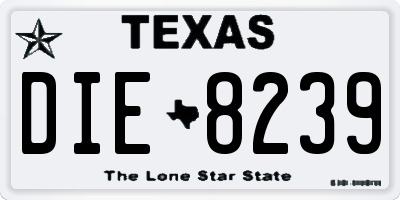 TX license plate DIE8239