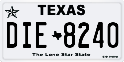 TX license plate DIE8240