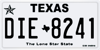TX license plate DIE8241
