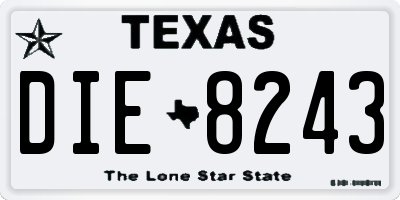 TX license plate DIE8243