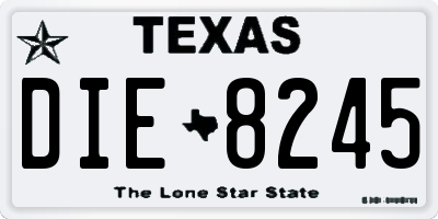 TX license plate DIE8245