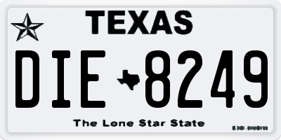 TX license plate DIE8249