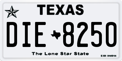 TX license plate DIE8250