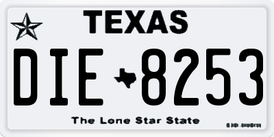 TX license plate DIE8253
