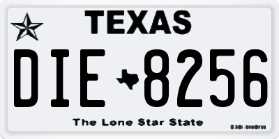 TX license plate DIE8256