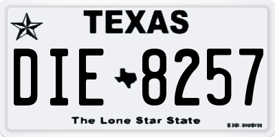 TX license plate DIE8257