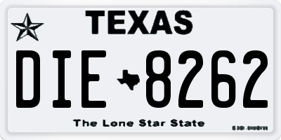 TX license plate DIE8262