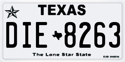 TX license plate DIE8263