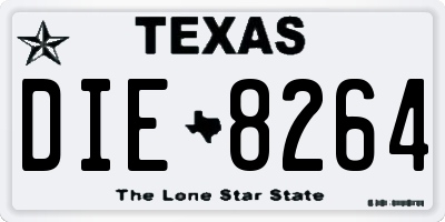 TX license plate DIE8264