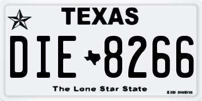 TX license plate DIE8266