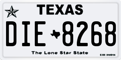 TX license plate DIE8268