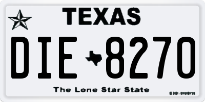 TX license plate DIE8270