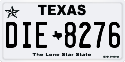 TX license plate DIE8276