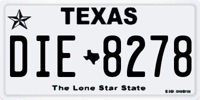 TX license plate DIE8278