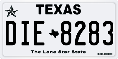 TX license plate DIE8283
