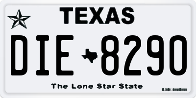 TX license plate DIE8290