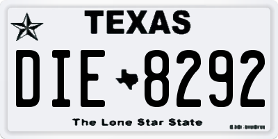 TX license plate DIE8292