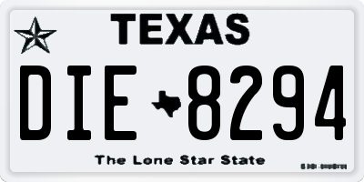 TX license plate DIE8294