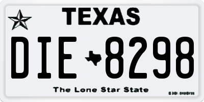 TX license plate DIE8298