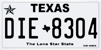 TX license plate DIE8304