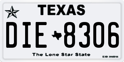 TX license plate DIE8306