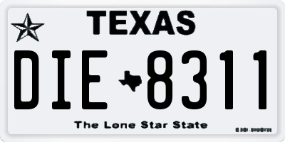 TX license plate DIE8311