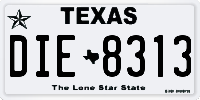 TX license plate DIE8313