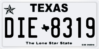 TX license plate DIE8319