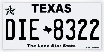 TX license plate DIE8322