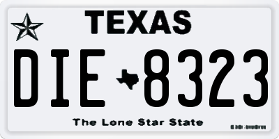 TX license plate DIE8323