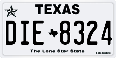 TX license plate DIE8324