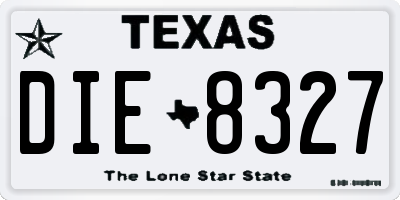 TX license plate DIE8327