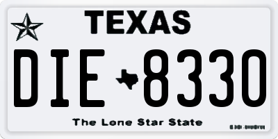 TX license plate DIE8330
